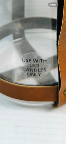 Glass Lantern Candle Holder, Leather Straps Lantern Holder. For Led Candles Only - Picture 13 of 13