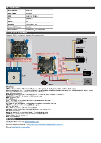 Flight controller HOBBYWING F722-FC-Lite 3-8s w/special interface for DJI image - Picture 5 of 6