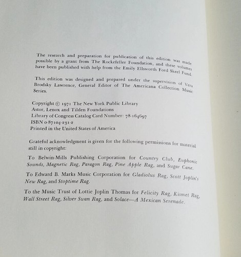The Collected Works Of Scott Joplin Volume One 1972 Vera Lawrence HC 1st Ed. - Picture 3 of 24