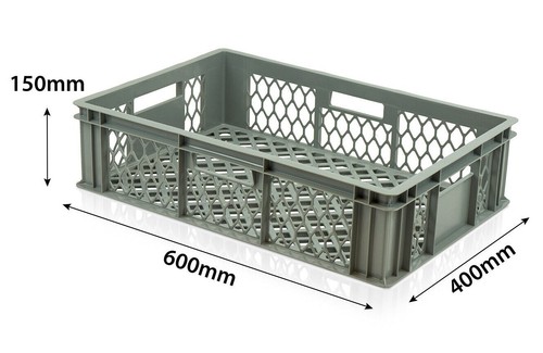 Heavy Duty Perforated Euro Stacking Crates 600x400mm | Industrial Grade Plastic - Picture 6 of 14