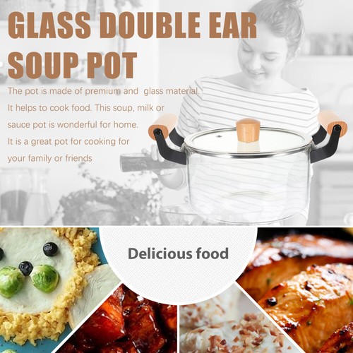 Glass Saucepan Soup Pot Transparent Cooking Pots Small for Travel - Picture 9 of 12