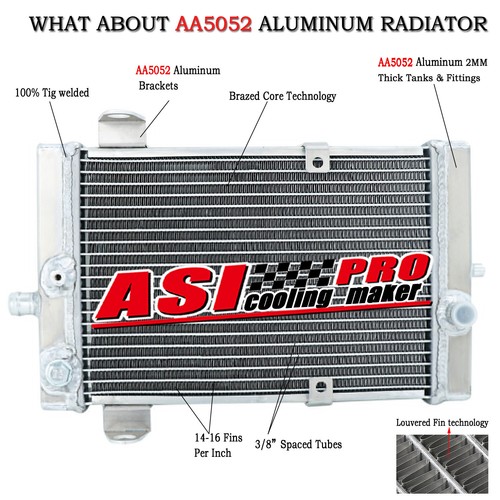 Aluminum ATV Radiator For 2003-2009 2004 2005 2006 2007 Kawasaki KFX700 KFX 700 - Picture 2 of 13