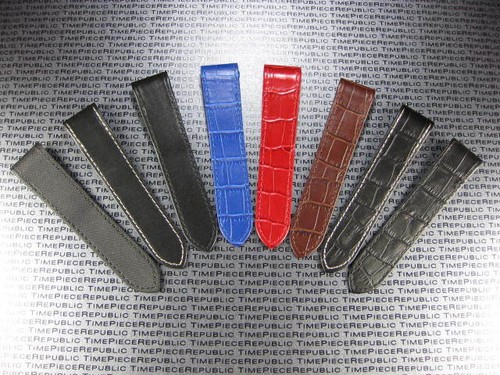 23mm Deployment Strap Black CALF Leather Watch Band for CARTIER SANTOS 100 XL C - Picture 6 of 6