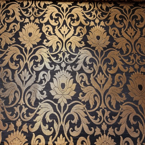 Brocade Ornamental Floral Gold Metallic Material Dress Craft Fabric 44" Meter - Picture 307 of 352
