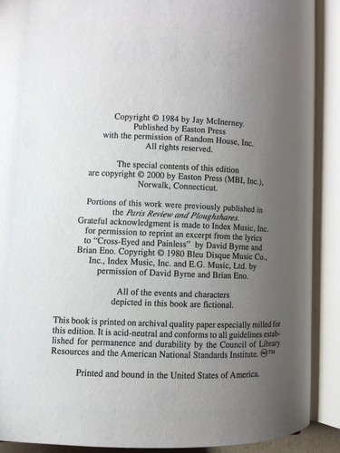 Jay McInerney "Bright Lights, Big City" Easton Press SIGNIERTE Ausgabe 2000 RAR! - Bild 5 von 7