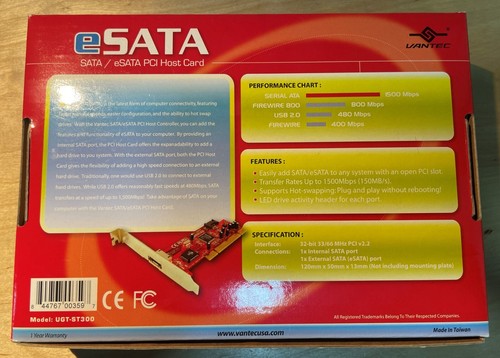 Vantec Internal UGT-ST300 2-Port eSATA II PCI Host Card - Picture 10 of 10
