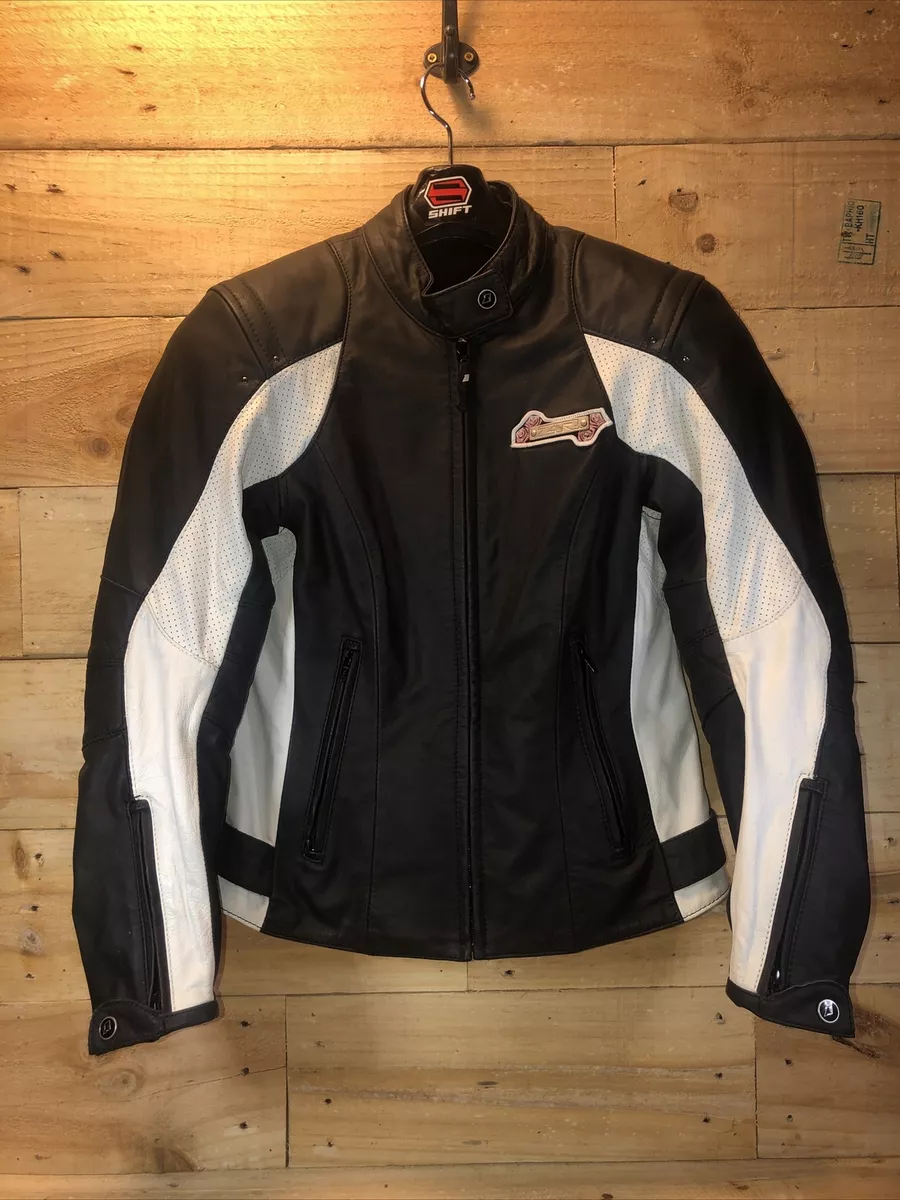Women's Z1R Nectar Black/White Leather Riding Jacket W/ Pads u0026 Liner-Size  Small | eBay