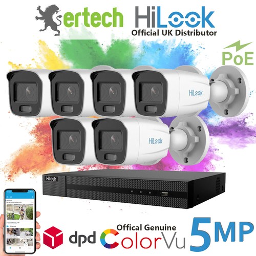 Sistema de CCTV Hikvision HiLook ColorVu IP PoE 5 MP 24/7 cámara bala 4 canales 8 canales NVR - Imagen 9 de 11