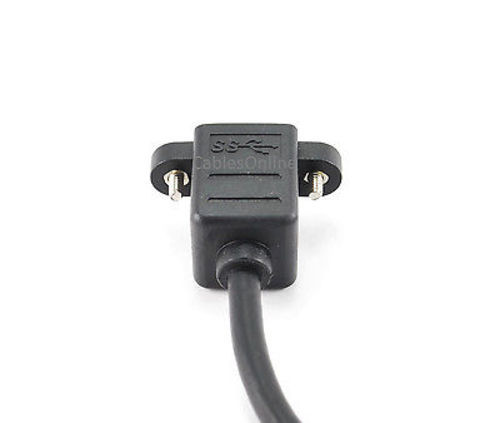 3ft USB 3.0 A-Type Male to B-Type Female Molded Panel Mount External Port Cable - Picture 2 of 3