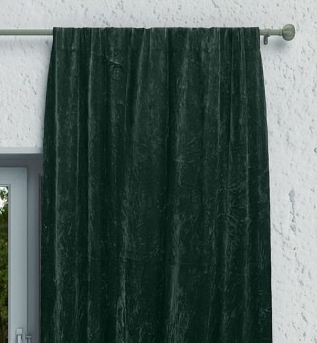 Forest Green Luxury Velvet Curtain Heavy Thick Window Rod Pocket Drapes 1 Panels - Picture 3 of 6