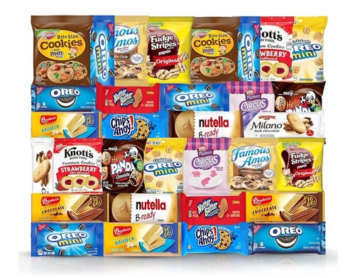 Cookies Variety Pack - Individually Wrapped Assortment, Sampler Bulk Care Packag