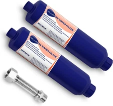 WELLUCK RV Water Filter, 5 Layer Filtration, KDF and 2PC with hose protector 