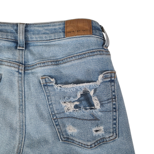 American Eagle Mom Jeans Womens 0 26x27 Light Wash High Rise Distressed - Picture 10 of 14