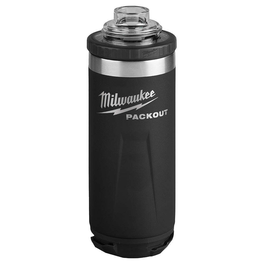 Milwaukee 48-22-8382B PACKOUT 18oz Black Insulated Bottle with Chug Lid