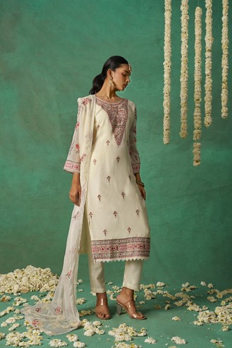Indian Wedding Wear Kurtis Pant Set Women Designer Salwar Kameez Readymade Suits - Picture 21 of 51