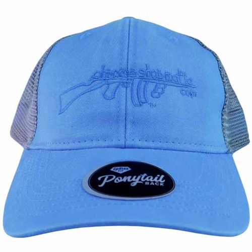 CSM Womens Sky Blue Ponytail Hat - Velcro Back - Picture 1 of 3