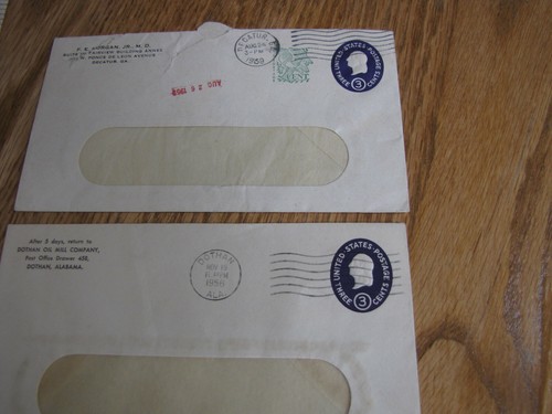 Vintage USPS Mailed Envelopes 1c to 6c canceled  1920 to 1959 era, 13 total - Picture 4 of 9