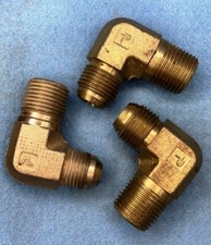 PARKER 90° STEEL ELBOW 3/4" JIC MALE X 1/2" MNPT  ** LOT OF 3 **