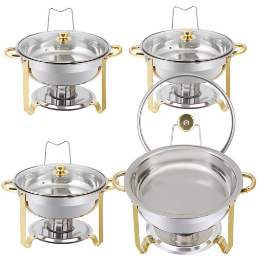 Chafing Dishes für Buffet 4er Pack 5QT Rund Chafing Dish Buffet Set für Partys - Bild 24 von 24