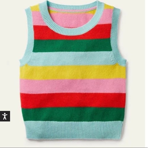 Mini Boden NWT Girls Striped Merino Wool Sweater Vest Various Sizes NWT Pullover - Picture 2 of 8