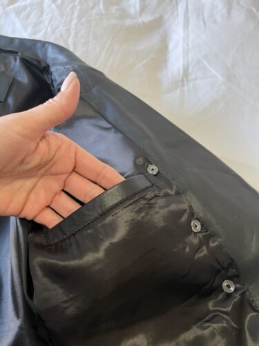 Posh Affairs | Women’s SZ S To M | Double Breasted Genuine Leather Blazer Black - Picture 10 of 12