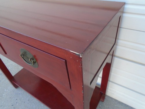 Asian Red Console Sofa Table Regency Chinese Chippendale Prayer Altar Japanese - Picture 4 of 11