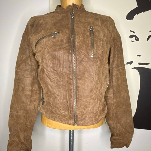 Levi's Leather Moto Zipper Jacket Mocha
