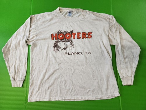 Vintage 90's Hooters Plano, TX. Long Sleeve Shirt Delightfully Tacky Size Large 