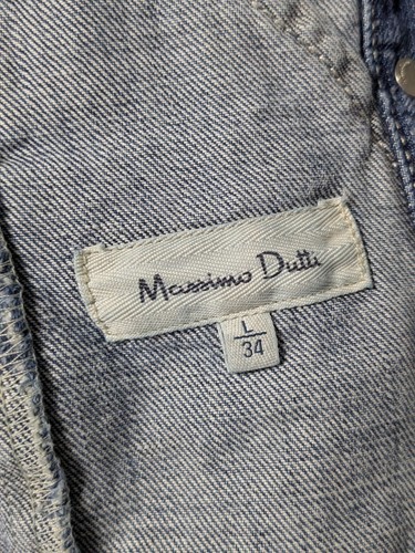 MASSIMO DUTTI Women Large (34) Blue Jean Denim Trucker Jacket - Picture 5 of 24