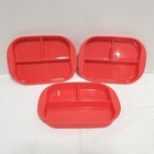 3 Pcs KinderVille Silicone Dinner Divided Plates For Kids Toddlers  Red #837FF