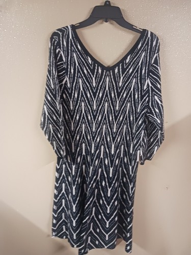 Lane Bryant Womens Dress 18/20 Sweater 3/4Sleeve Black And White - Picture 8 of 9