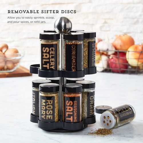 12 Jar Madison Revolving Countertop Spice Rack with Spices Included, FREE Spi... - Picture 6 of 7