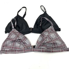NEW Victorias Secret Bralette Lot Of 2 Large Bras Unlined Black Triangle 030