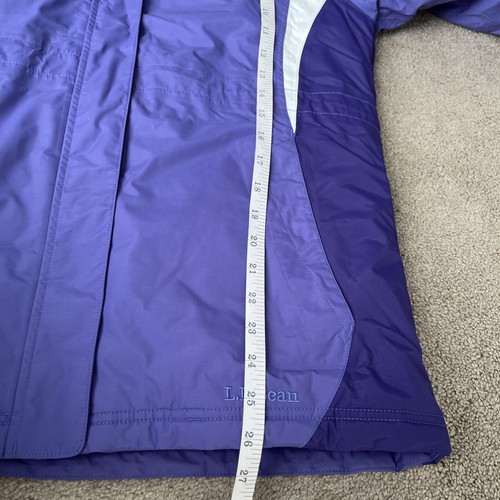 NEW LL Bean Ski Jacket Winter Coat Girls XL 18 Thinsulate Hooded Purple Fleece - Picture 8 of 9