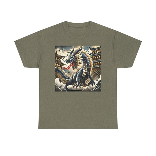 Majestic Dragon Unisex Heavy Cotton Tee, Graphic Tee, Anime Gift, Summer - Picture 3 of 5