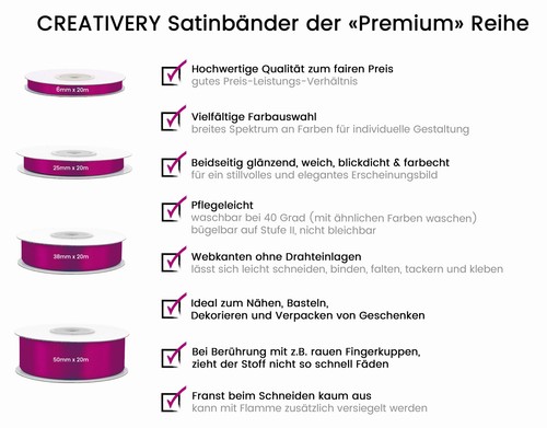 Doppelseitiges Satinband 38mm x 20m Schleifenband Geschenkband Stoffband Schwarz - Bild 3 von 9