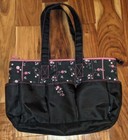 Graco Priscilla Black And Pink Diaper Bag Bubble Floral Print Rare 2015 Edition