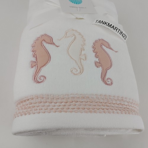 4 Set Caro Home Coastal Bathroom (2) Seahorse Hand & (2) Solid Bath Towels Pink - 第 5/10 張圖片