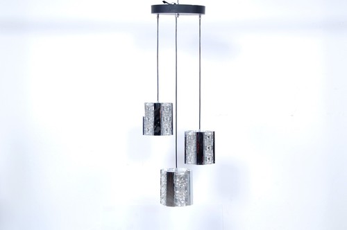 Lampadario tre luci pendenti regolabili design anni ’70 ’80 modernariato living - Foto 1 di 11