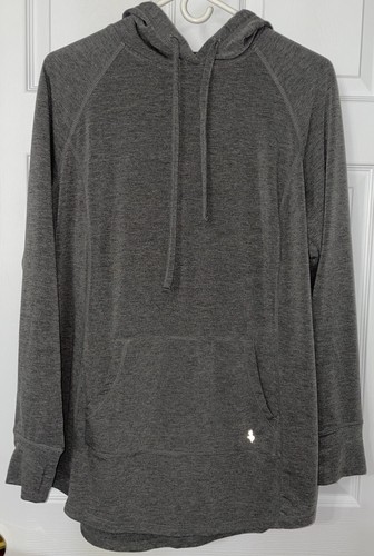 Torrid grey size 1 knit Active kangaroo pocket tunic hooded knit stretch - Picture 2 of 5