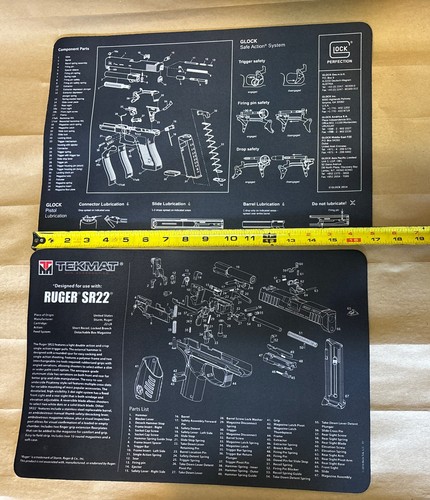 Gun Cleaning Mat Lot Of 2 Glock & Ruger SR22 17x11 - Picture 13 of 15