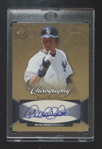 2006 SP AUTHENTIC DEREK JETER AUTOGRAPH CHIROGRAPHY GOLD #ED 20/75 YANKEES HOF !