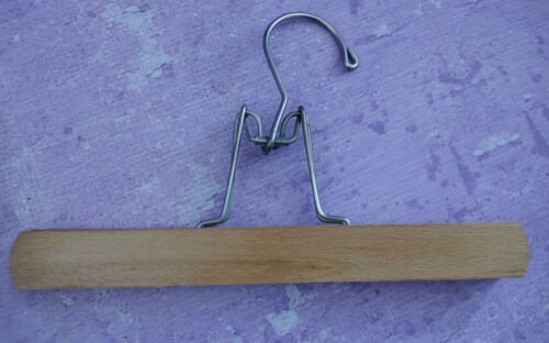 Natural Wooden Steel Pants Skirt Hangers Clamp Style Setwell Vintage Sears LOT 4 - Picture 8 of 8