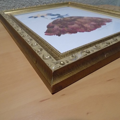 Creaciones de Shirley Griter flores prensadas enmarcadas dama con paraguas firmado - Imagen 10 de 12