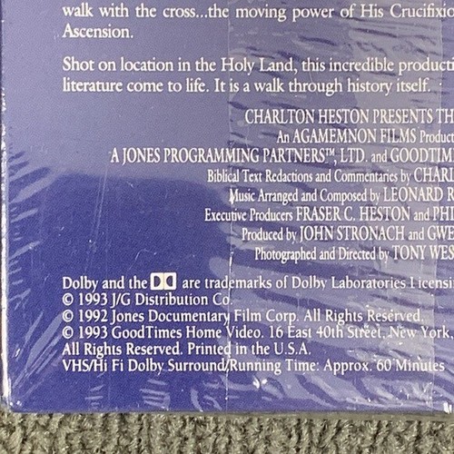 Charlton Heston Presents The Bible: Volume IV The Passion VHS 1993 New Sealed - Picture 7 of 8