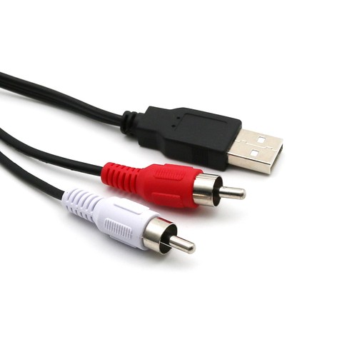 1.5m USB A Male to 2x RCA Phono Male AV Cable Lead PC TV Aux Audio Video Adc25FZ - Picture 3 of 7