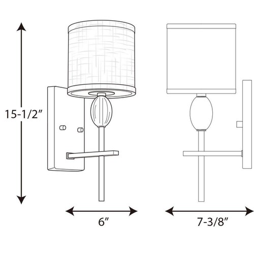Progress Lighting Status Collection 1-Light Polished Chrome Off-White textured - Picture 6 of 8
