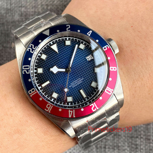 BLIGER Blue Grid Dial NH35A 41mm Automatic Men Watch Alloy Bezel Sapphire Glass - Picture 4 of 20