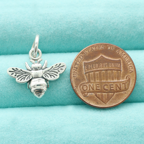 Bumble Bee Pendant Charm In 925 Sterling Silver Insect Bug Animal For Necklace - Picture 4 of 7