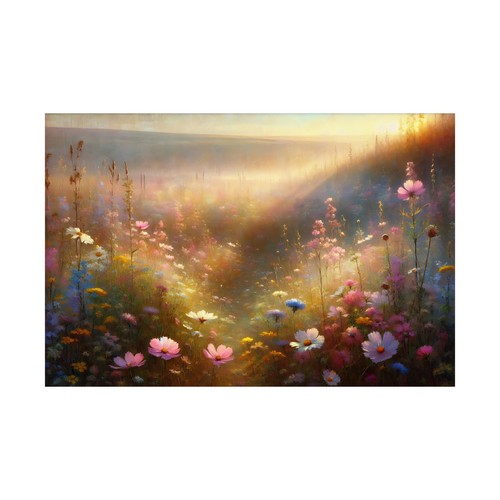 Spring and Summer Field Of Wildflowers Matte Horizontal Posters Oil Painting  - Picture 14 of 16